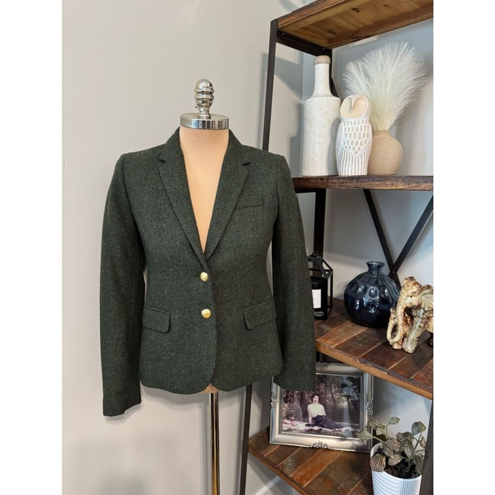 J. CREW Two Gold Button Wool Blend Blazer Jacket Schoolboy Women’s SIZE 4
